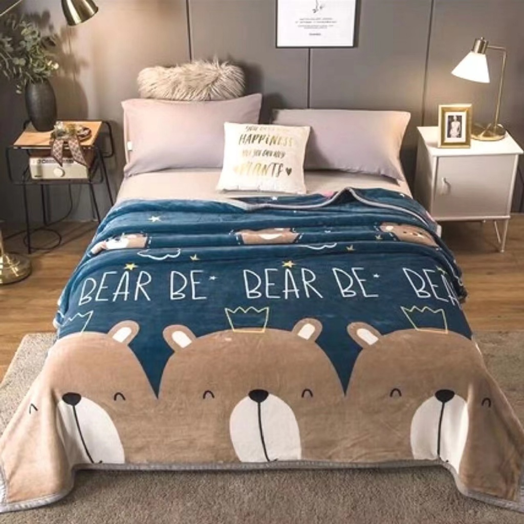 พร้อมส่ง!ผ้าห่มนาโน ขนาด 5,6 ฟุต air con nano blankets washable soft and skin-friendly colorfast non-pilling
