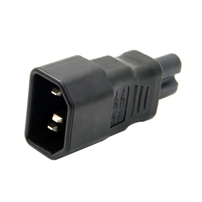 หัวแปลง AC C7 to C14   แปลงจากหัวเล็กเป็นปลั๊กใหญ่ขึ้น ทำให้ใช้สาย AC C13 ได้