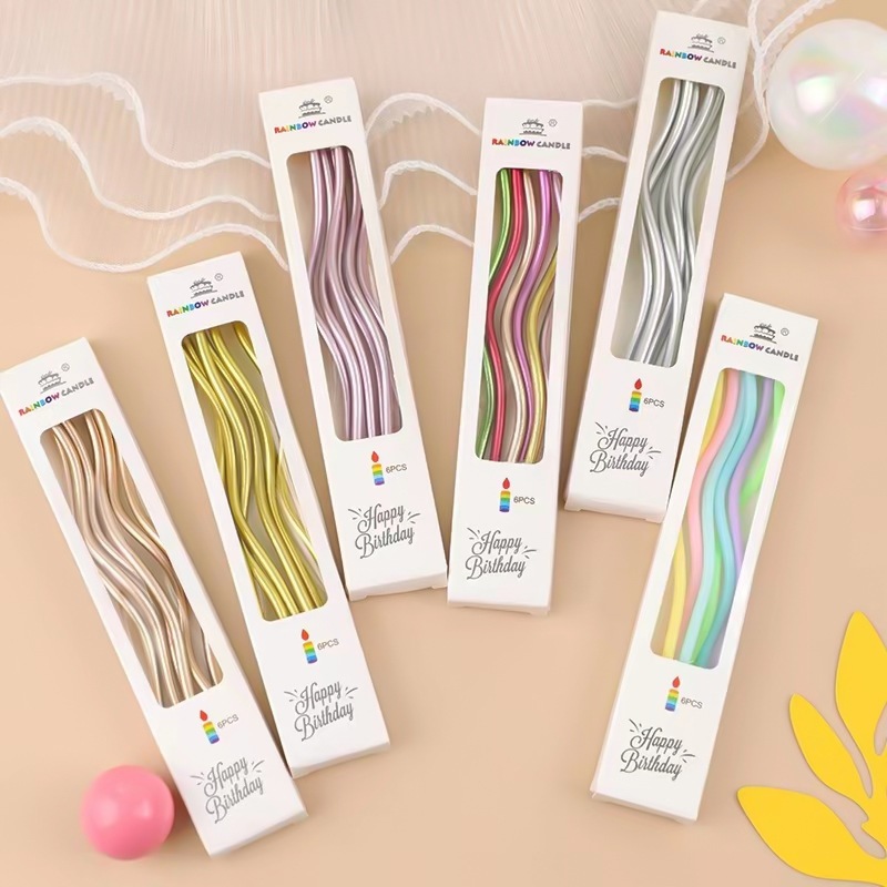 เทียนวันเกิด เทียนปักเค้ก เทียนปักเค้กแบบเกลียวโค้ง ราคาถูกที่สุด‼️‼️ พร้อมส่งในไทย Happy birthday