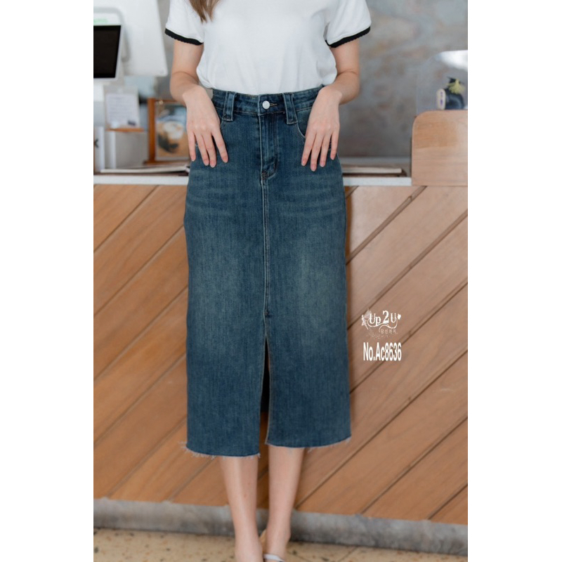 No.Ac8636กระโปรงยาวผ้ายืด