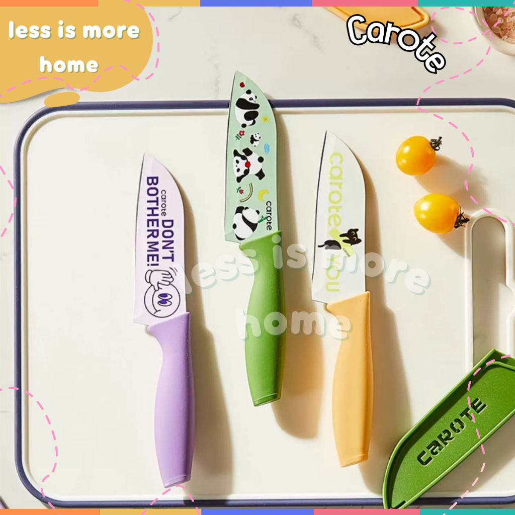 (พร้อมส่ง!!) มีดทำครัว แบรนด์CAROTEแท้100% มีดซันโตกุ น่ารัก มีดสกรีนลาย มีดสแตนเลสอย่างดี น้ำหนักเบา แข็งแรง คมกริบ
