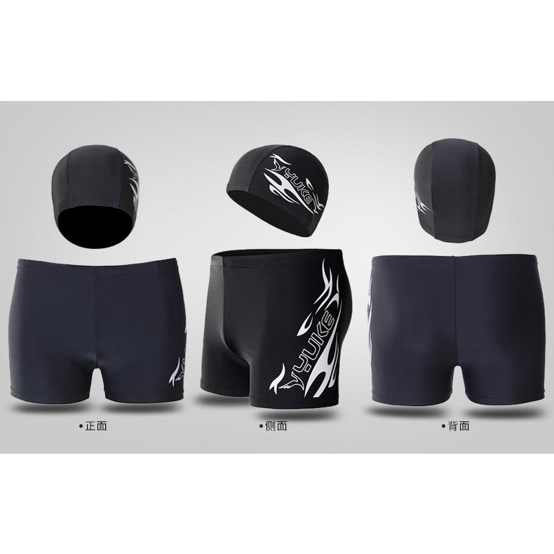 กางเกงว่ายน้ำผู้ชาย บ็อกเซอร์ ชุดว่ายน้ำทรงเพรียวแห้งเร็วขนาดใหญ่สำหรับผู้ใหญ่ ชุดแว่นตาและหมวกy15 - รูปที่ 5