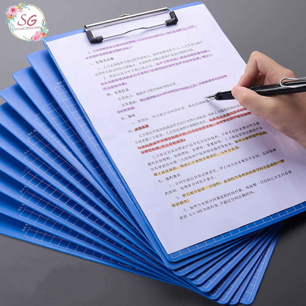 คลิปบอร์ด พิมพ์ตาราง และสเกล คลิปบอร์ดพลาสติก คลิปบอร์ดตาราง แผ่นรองเขียน กระดานรองเขียน A4 A5 - รูปที่ 4