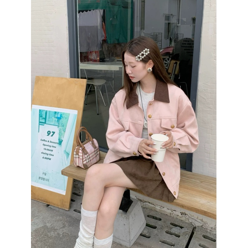 KOKLO.CO เสื้อแจ็คเก็ตคลุมกันหนาวSoftpink KOSKUP2236