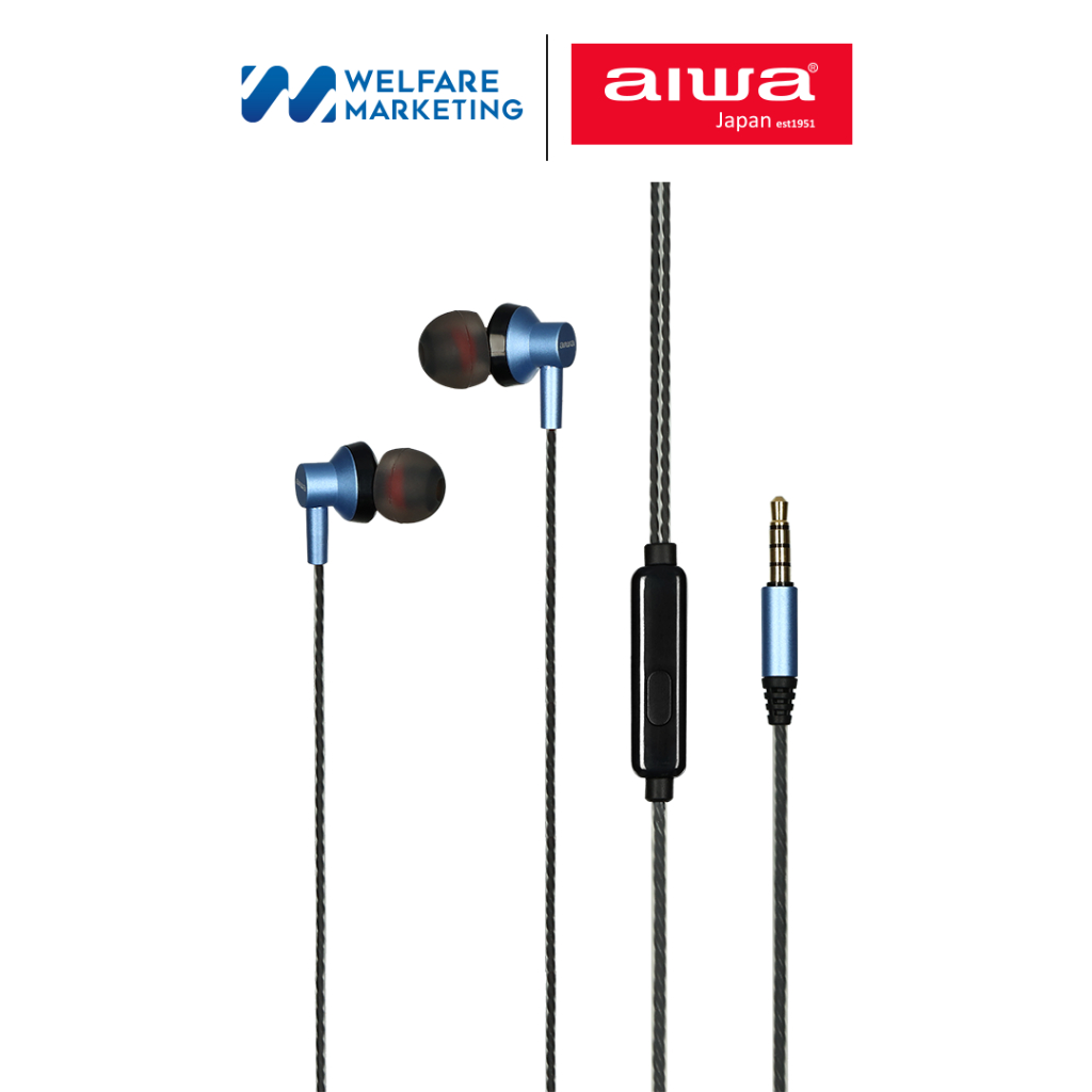 หูฟังมีสาย AIWA ESTM-128 แบบอินเอียร์ สีแดง