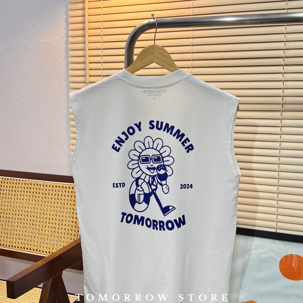 TOMORROW-เสื้อแขนกุด เนื้อผ้าคอลตอล 100% - Enjoy summer