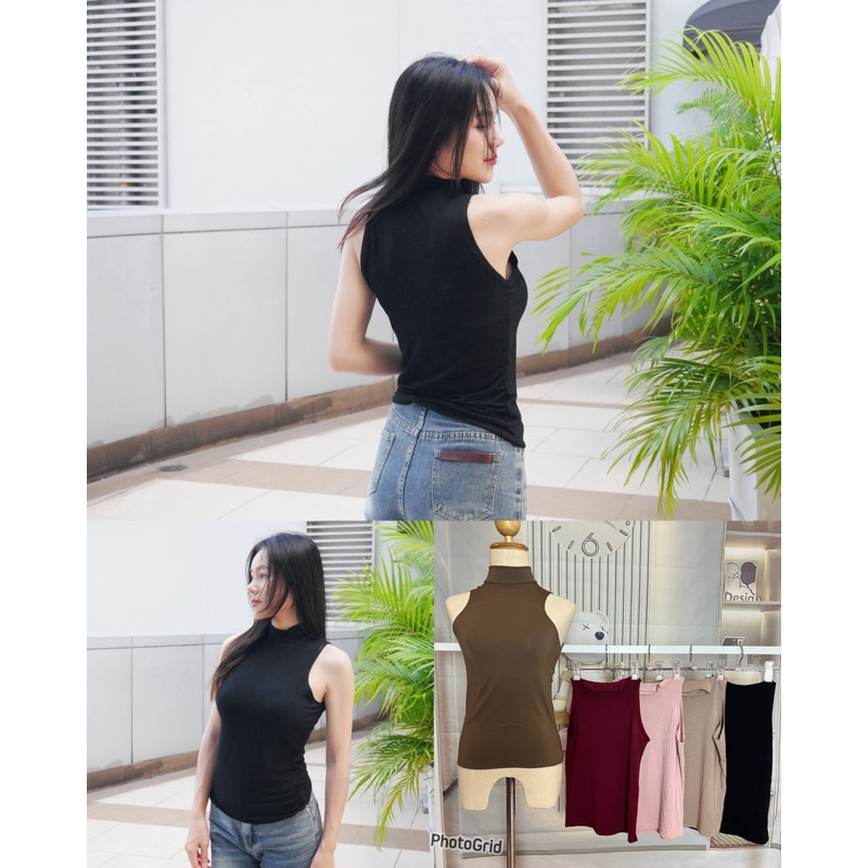 mnv_shop เสื้อคอเต่าแขนกุด ผ้าเรย่อน ทรงสวยใส่สบาย ดูดีดูเก๋มากกกรุ่นนี้ (on2)