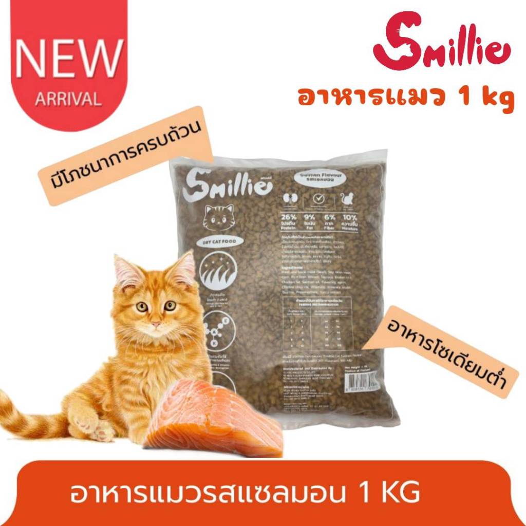 CatHoliday สไมล์ลี่ Smillie อาหารแมว รสแซลมอน ขนาด 1 kg.