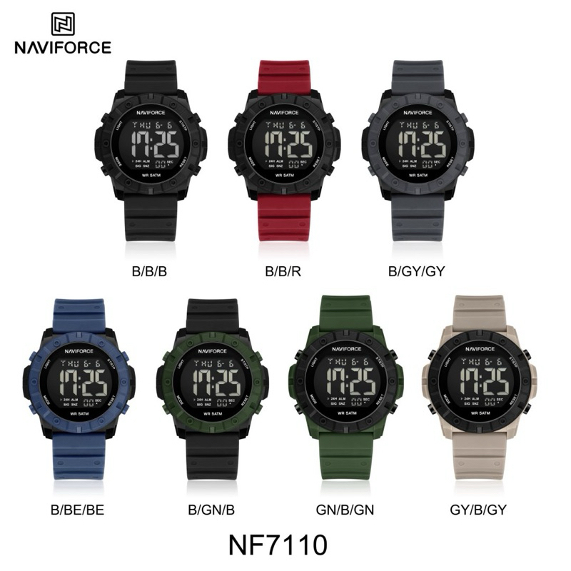 นาฬิกาข้อมือผู้ชาย Naviforce NF7110 สายรับเบอร์ หน้าปัด46MM กันน้ำ30M ของแท้100% ประกันศูนย์ไทย1ปี