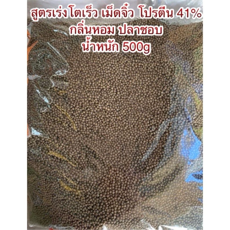 อาหารปลาสวยงาม เร่งโตพิเศษ กลิ่นหอม ปลาชอบมาก อาหารปลาสำหรับปลาทั่วไปทุกชนิด ขนาด 500g