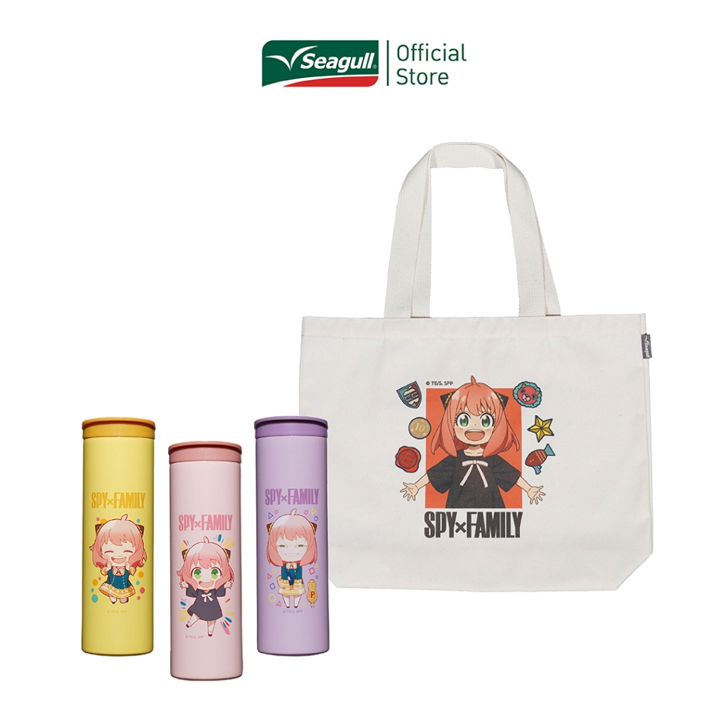 [Value เซ็ตโตะ] Seagull แก้วน้ำสุญญากาศ SPY x FAMILY 0.5 ลิตร มี 3 สี + กระเป๋าผ้า