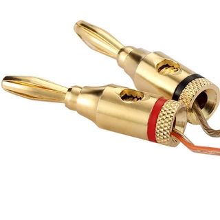 หัวปลั๊ก บานานาแจ็ค ชุบทอง Gold plated Banana Plugs Red Black 4mm แจ็ค เครื่องเสียง ลำโพง