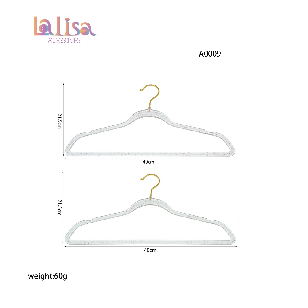 ไม้แขวนเสื้้อ ไม้แขวนผ้า ไม้แขวนพลาสติกแบบใสมีกลิตเตอร์สวย Acrylic hanger ZH-021