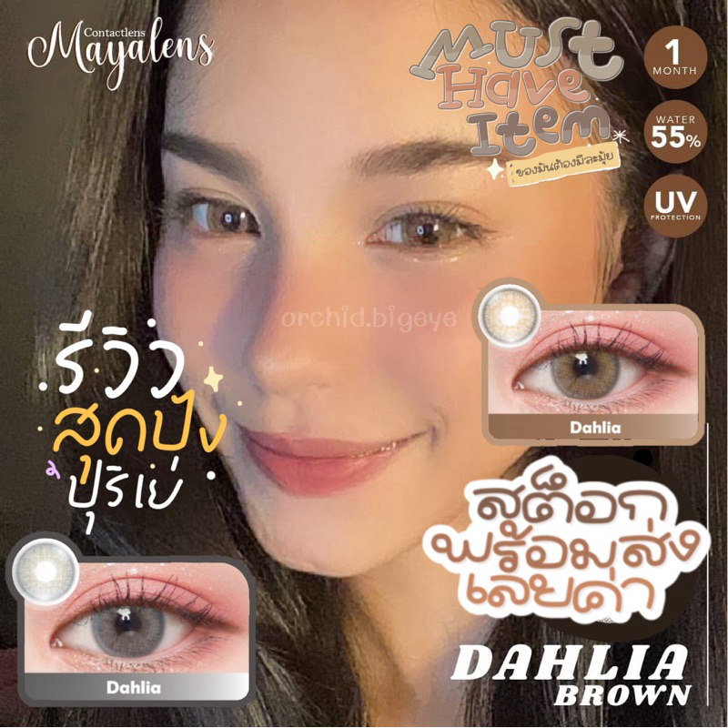 𝘔𝘢𝘺𝘢 𝘓𝘦𝘯𝘴 DAHLIA คอนแทคเลนส์ ค่าอมน้ำ55% เลนส์นิ่ม