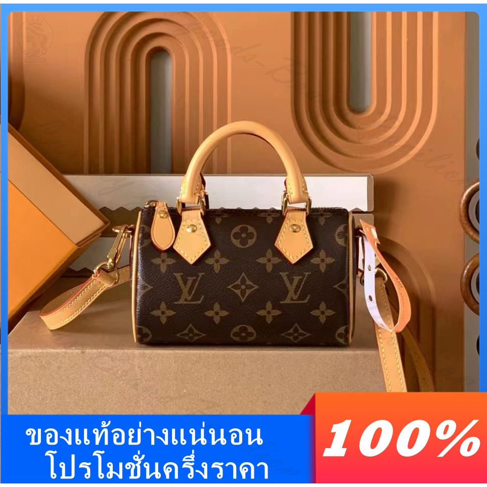 👜Louis Vuitton คลาสสิค NANO SPEEDY กระเป๋าถือ ของแท้💯