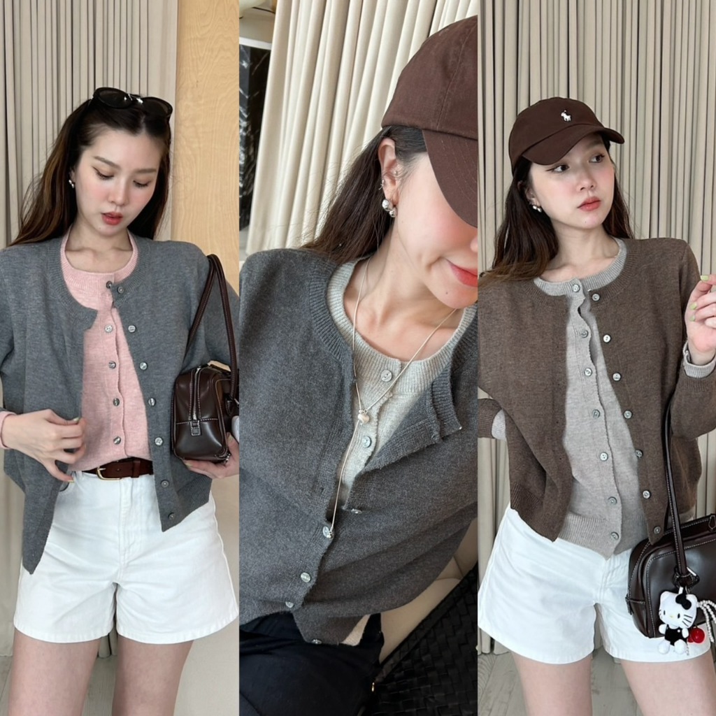 "พร้อมส่ง" tshopofficial เสื้อ 2 layers CARDIGAN