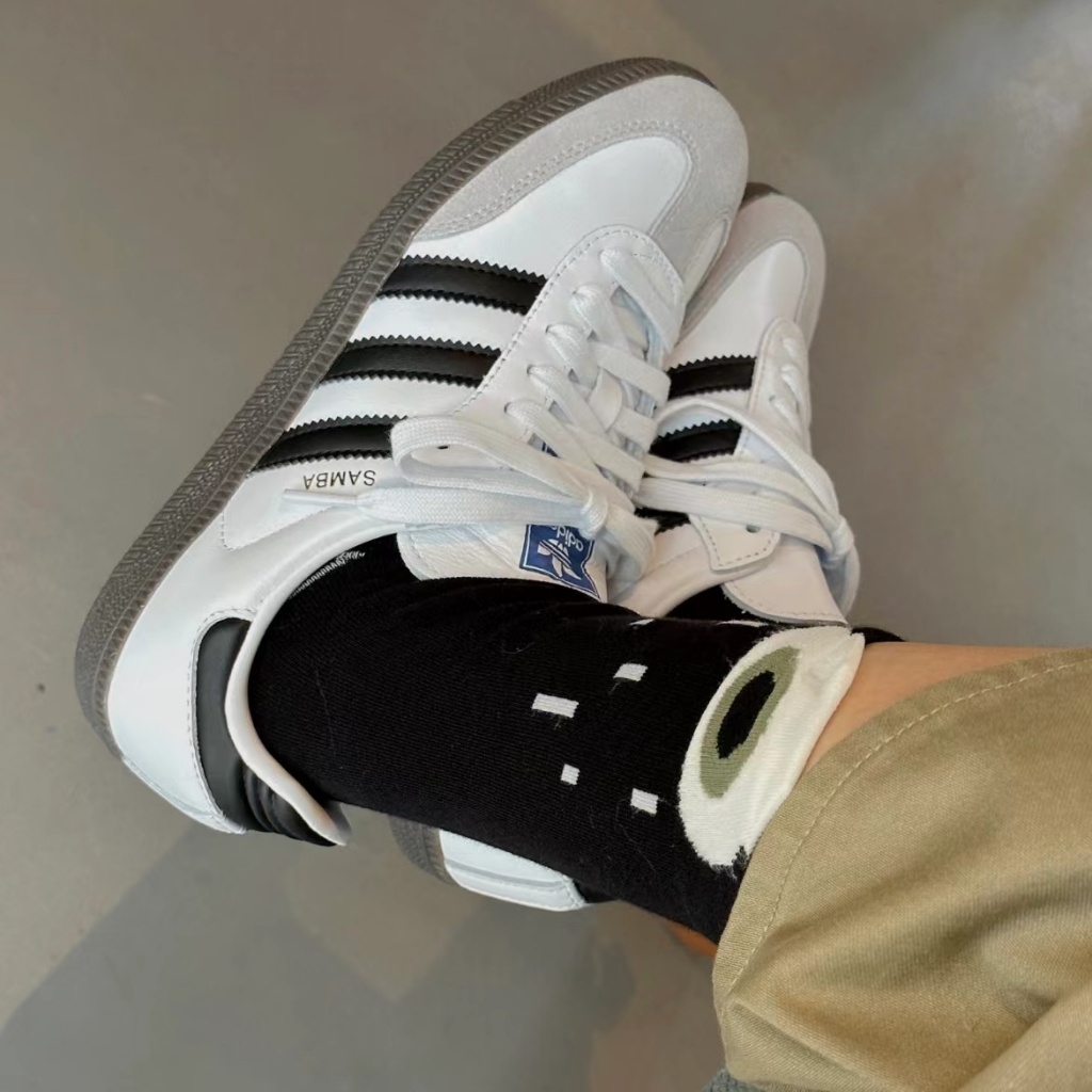 （ของแท้ 100 %）adidas originals Samba OG B75806 white/สีขาวดำ