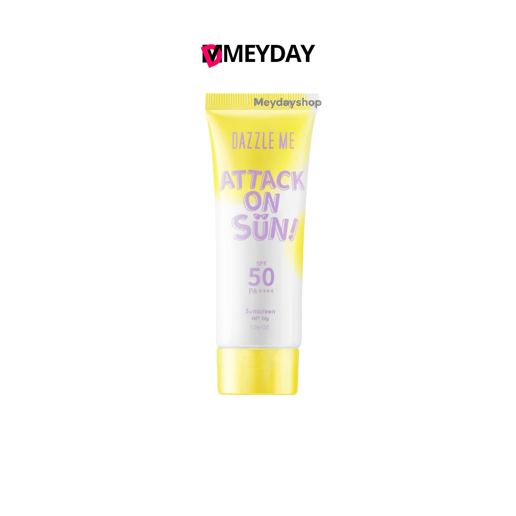 DAZZLE ME แอทแทค ออน ซัน! แดซเซิล มี ซันสกรีน เอสพีเอฟ Attack on Sun! Sunscreen SPF 50 PA ++++ 30g
