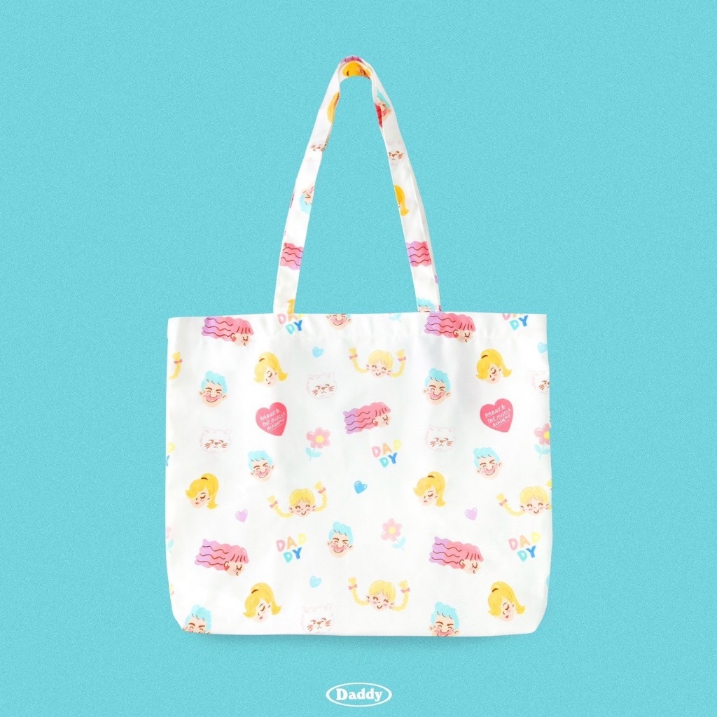 DADDY | Family Tote Bag กระเป๋าผ้าแคนวาสพิมพ์ลาย family สุดน่ารัก