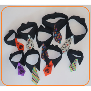 เนคไท ปลอกคอสุนัขเล็กและแมว สีดำฮาโลวีน