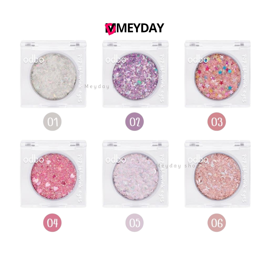 (OD2020) odbo อายแชโดว์กลิตเตอร์ โอดีบีโอ ป๊อป อิท วิ้ง อายส์ มี 6 แบบให้เลือก