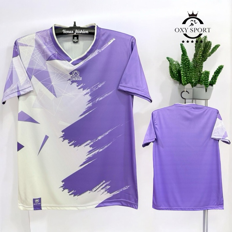 Oxy shop รุ่น V-05 เสื้อกีฬาสีพิมพ์ลายราคาถูกเกรดพรีเมียมผ้านิ่มใส่สบายใส่ได้ทั้งชายหญิง