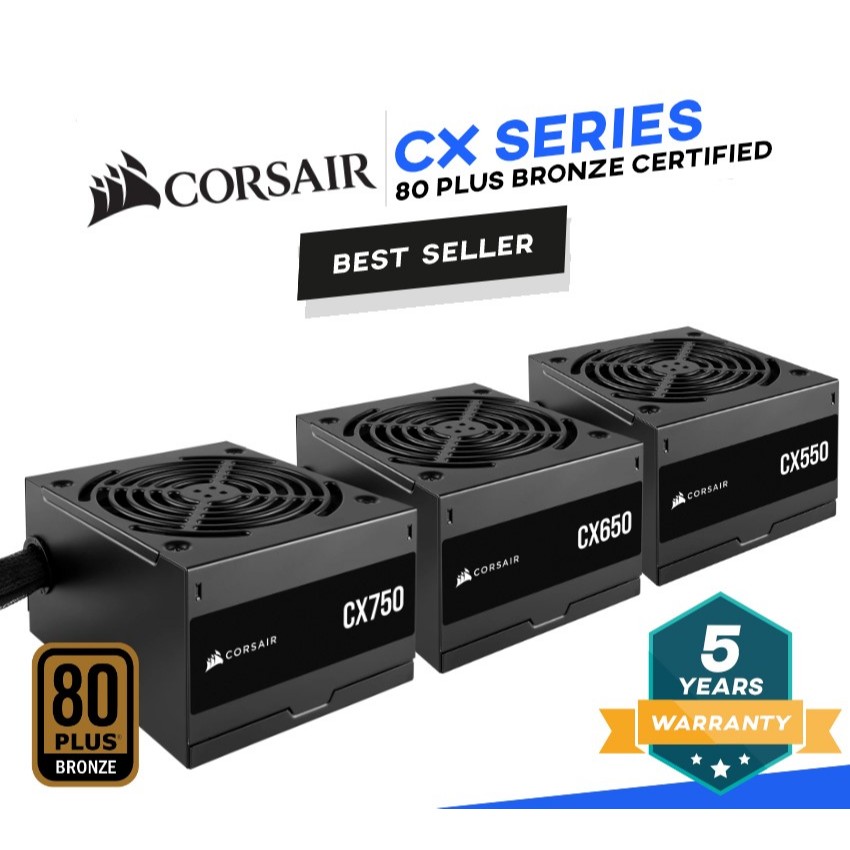 PSU CORSAIR CX750 CX650 CX550 750 650 550 Watt 80 PLUS Bronze POWER SUPPLY (อุปกรณ์จ่ายไฟ)