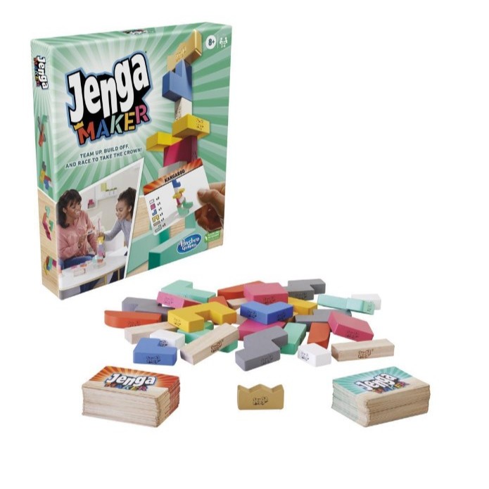 Jenga Maker, Genuine Blocks, Stacking Tower Game, Game for Kids Ages 8 and Up, Game for 2-6 Players