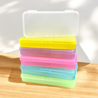 กล่องดินสอพลาสติก502 ใส สีหวาน พาสเทล DIY แถมสติกเกอร์