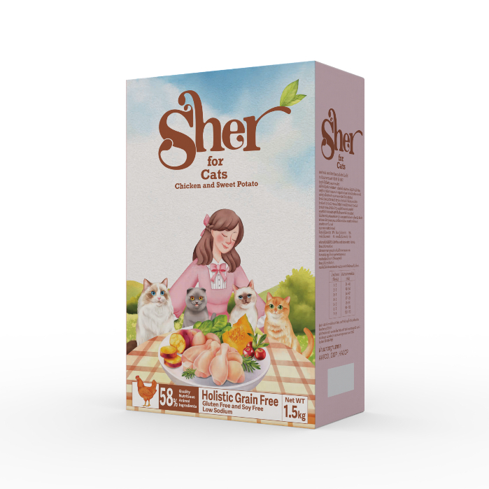 Sher อาหารแมว เชอร์ ฟอร์ แคทส์ ชิกเก้น แอนด์ สวีท โปเตโต้ ขนาด 1.5 กิโลกรัม