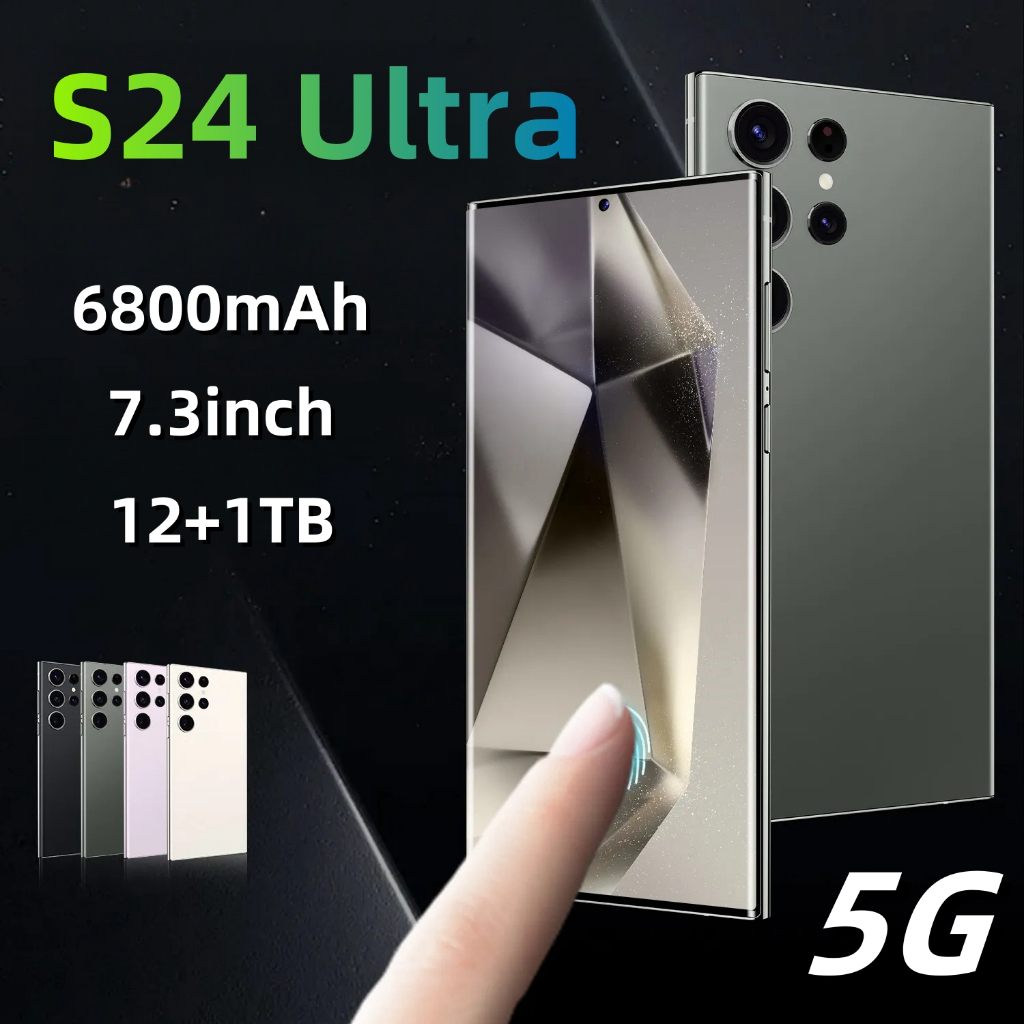 S24 Ultra 5G 7.3นิ้ว โทรศัพท์มือถือ 16GB+1TB Smartphone 32+64MP โทรศัพท์สมา โทรศัพท์ AI Mobile phone