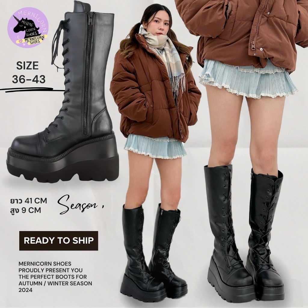 BOOT ยาวมี size ใหญ่ 36-43! รุ่นซีซั่น แถมสูง 3.5นิ้ว!!