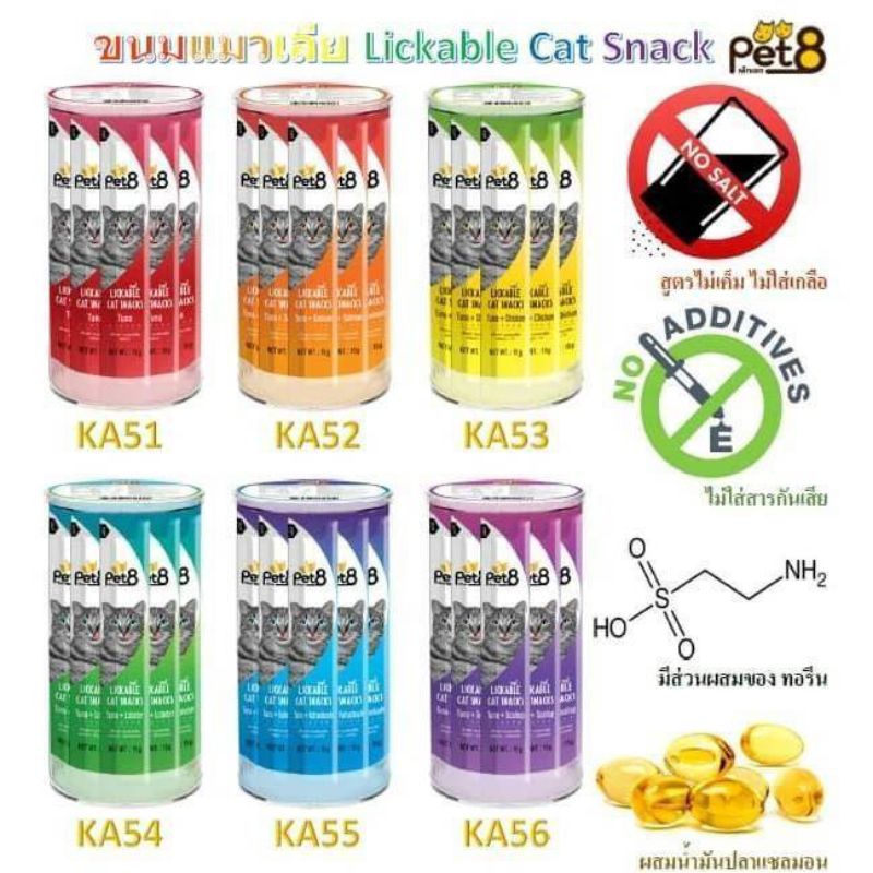 Pet8 ขนมแมวเลียกระปุก36หลอด