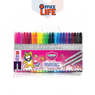 Master Art (มาสเตอร์อาร์ต) ปากกาเมจิก หัวแหลม ชนิดสีน้ำ Waterbase มี 12, 24, 36, 48 สี ( 1 แพ็ค )