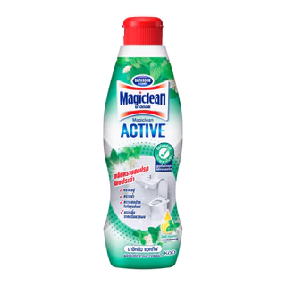 มาจิคลีน แอคทีฟ มิ้นตี้ เฟรช ขวด 700มล Magiclean Active Minty fresh bottle 700ml น้ำยาล้างห้องน้ำ สูตรไม่มีกรดHCL