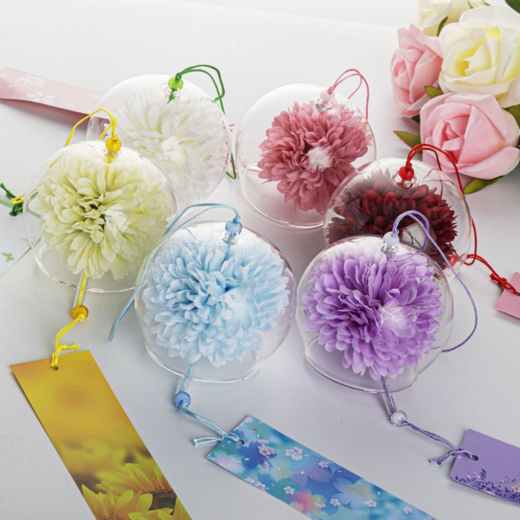 กระดิ่งลมญี่ปุ่น ดอกไม้ สีพาสเทล สร้างสรรค์ แต่งบ้าน ตกแต่งสถานที่ DIY (flower wind chime )