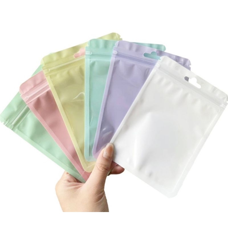 L102 ถุงซิปสีมาการอง มี 2 ขนาดให้เลือก พร้อมส่งจากไทย