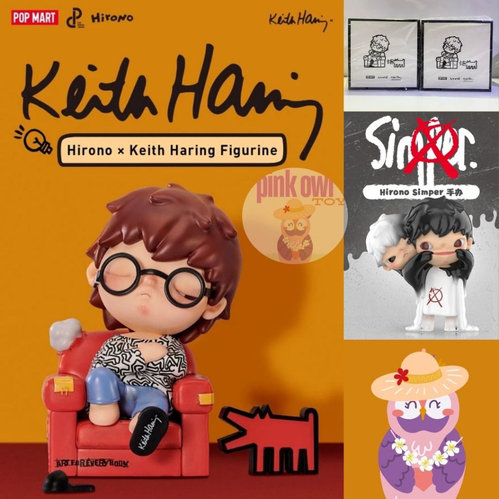 พร้อมส่ง🎭Hirono x Keith Haring, Hirono Simper🎈ฟิกเกอร์ 🃏 งาน PTS Shanghai exhibition limited LABUBU 