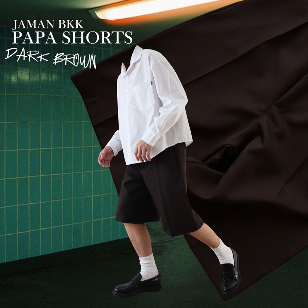 JAMANBKK / PAPA SHORTS / กางเกงสแล็คขาสั้นคลุมเข่า