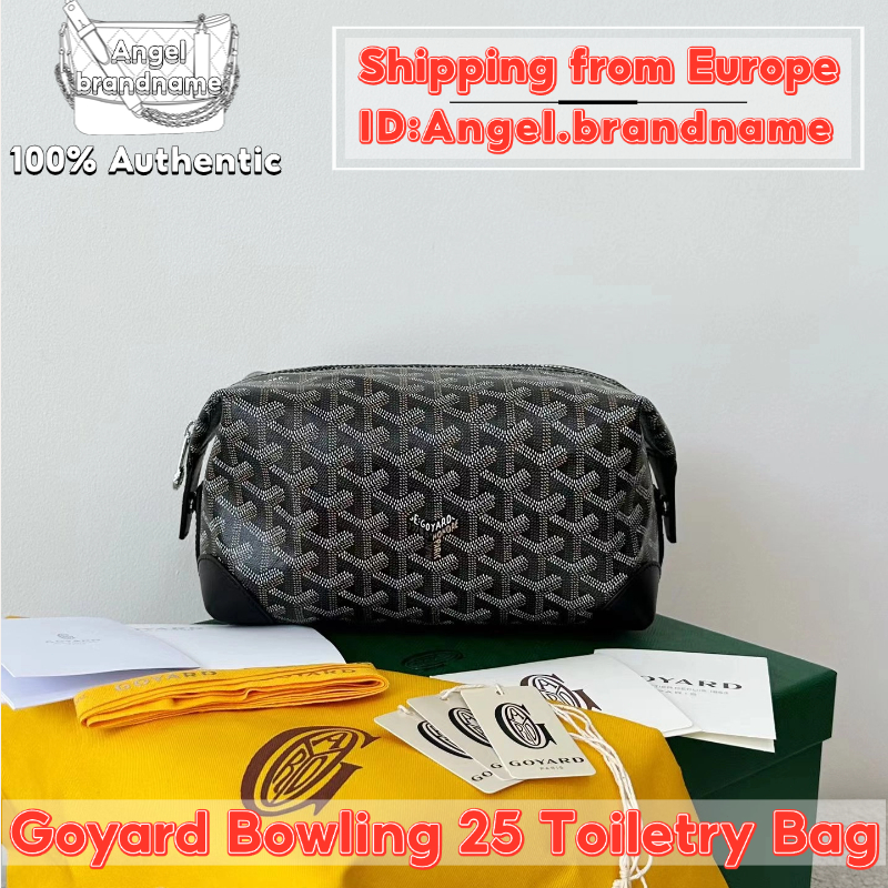 Shopee ถูกที่สุด💯ถุงของแท้👜Goyard Bowling 25 Toiletry Bag Black กระเป๋าเครื่องสำอาง