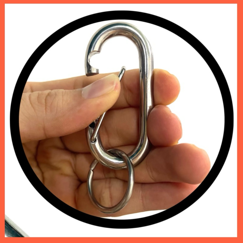 พวงกุญแจรถ พวงกุญแจสแตนเลส 304 แท้ แข็งแรง ทนทาน ไม่ขึ้นสนิม  ตะขอเกี่ยวสแตนเลส No.1 - รูปที่ 2