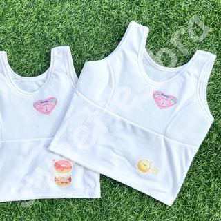 เสื้อกล้าม ซับในเด็กหญิงสีขาวล้วน เสริมฟองน้ำด้านหน้า อก 24"/อก 30" no.91/no.95 หวานใจ