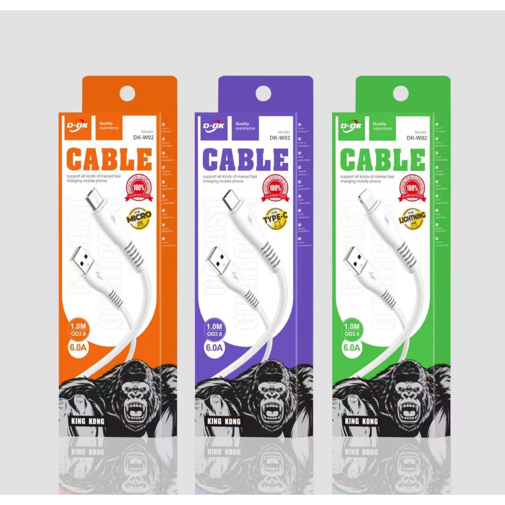 รุ่นใหม่!!สายชาร์จมือถือคุณภาพสูง 1 เมตร ชาร์จเร็ว 6Aรุ่นใหม่ For: Type-C/Micro