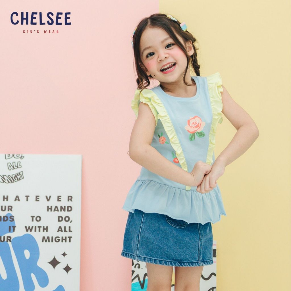 Chelsee กระโปรงยีนส์สั้น เด็กผู้หญิง รุ่น 238056 ผ้ายีนส์เดนิม(นิ่ม) อายุ 1.5-10 ปี กระโปรงเด็ก