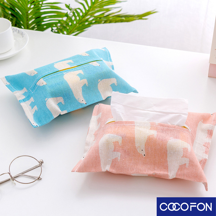 #CC37 Tissue case / bag กระเป๋าใส่ทิชชู่ ผ้าลินิน ผ้าฝ้าย