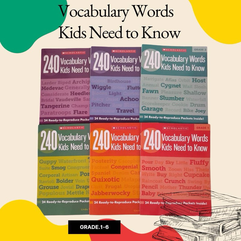 Vocabulary Words Kids to know 6 books