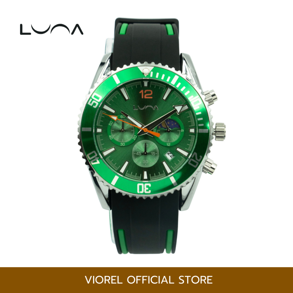 LUNA นาฬิกาข้อมือ LUNA  QUARTZ CHRONOGRAPH DATE SUN&MOON MEN WATCH MODEL 44mm【LN2301V】