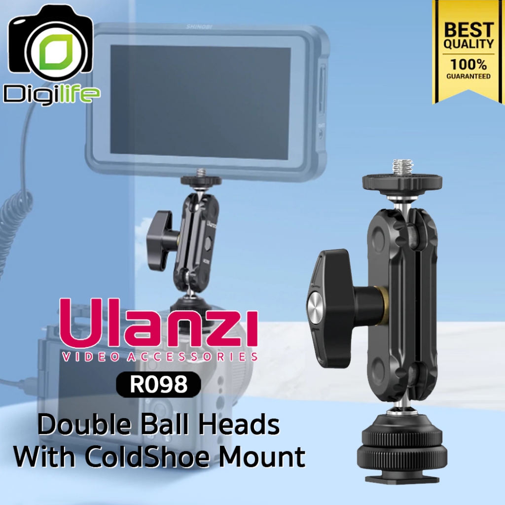 Ulanzi R098 Double Ball Heads With Code Shoe Mount , Magic Arm เมจิกอาร์ม / Digilife Thailand