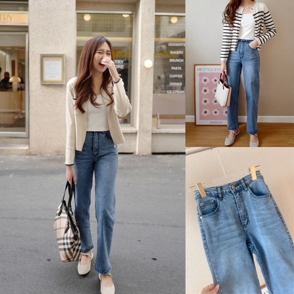Arch jeans .- เก็บทรงสวยปั๊วะ เนื้อยีนส์อย่างดี สีฟอกสวยเก๋ ขากระบอกตรง