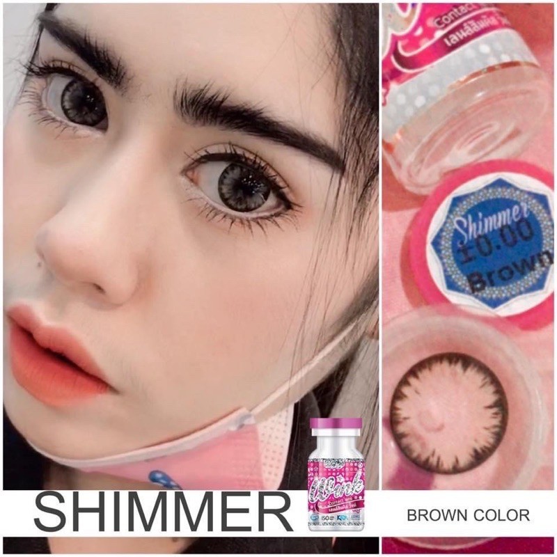 **มีค่าสายตา0.00-10.00**คอนแทคเลนส์ บิ๊กอาย ชิมเมอร์ เกล็ดน้ำแข็ง ลาย Shimmer วิ้งวาว เลนส์นิ่ม